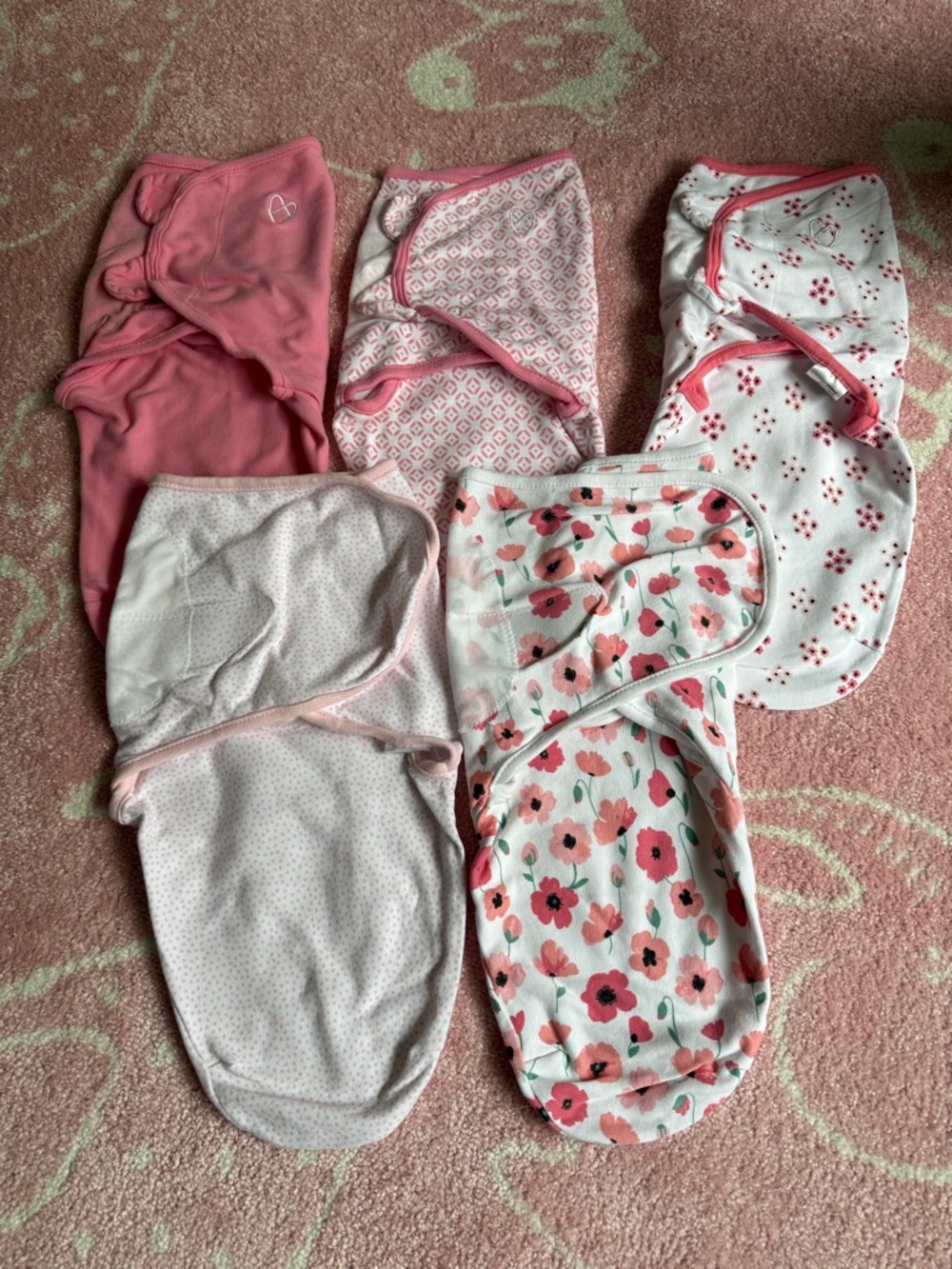 SwaddleMe Pink Floral & Solid Newborn Swaddle Set